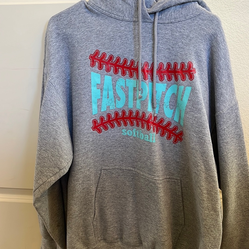 Grey softball sweatshirt